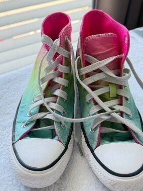 Converse Kids Tie-Dye High-Top Sneakers - Pink, Teal & Lime